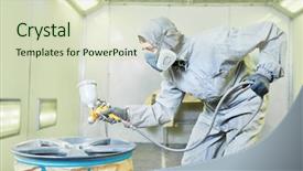  Presentation with alloy - PPT theme enhanced with rapair - automobile disc restoring painter painting background and a soft green colored foreground