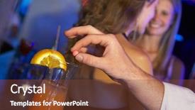  Presentation with man woman - Colorful slide deck enhanced with rape - man drugging woman's drink backdrop and a tawny brown colored foreground