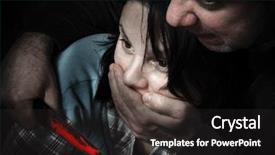  Presentation with murderer - Cool new slide deck with rape - murderer and his victim backdrop and a dark gray colored foreground