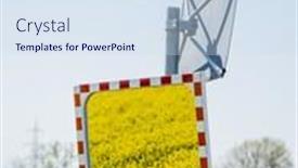  Presentation with traffic - Colorful presentation enhanced with rape-field-in-a-traffic backdrop and a sky blue colored foreground