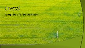  Presentation with rapeseed - Cool new presentation theme with rapeseed plantation field blooming oilseed backdrop and a gold colored foreground