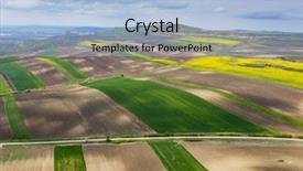  Presentation with plantation - Beautiful presentation theme featuring rapeseed plantation field blooming oilseed backdrop and a light blue colored foreground