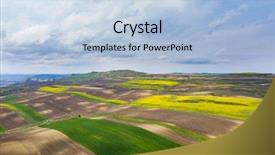  Presentation with rapeseed - Cool new presentation design with rapeseed plantation field blooming oilseed backdrop and a light blue colored foreground