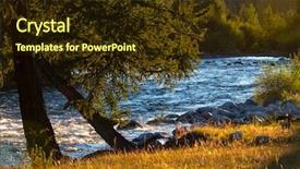  Presentation with pine trees - Cool new PPT layouts with rapid clear river and pine backdrop and a wine colored foreground