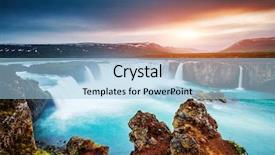  Presentation with river valley - Amazing slide set having rapid flow of water powerful backdrop and a light blue colored foreground