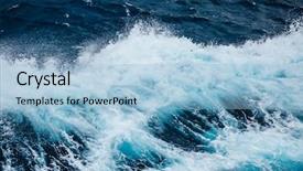  Presentation with ship storm - Slides consisting of rapid sea while sailing ship background and a light blue colored foreground
