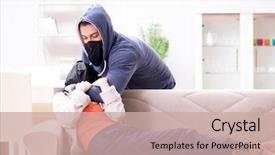  Presentation with young man and a woman - Slides enhanced with rapists - armed man assaulting young woman background and a  colored foreground