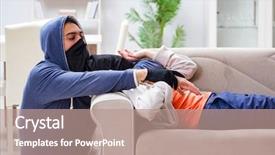  Presentation with young man and a woman - Beautiful presentation featuring rapists - armed man assaulting young woman backdrop and a  colored foreground