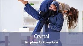  Presentation with man joined woman - Amazing PPT theme having rapists - armed man assaulting young woman backdrop and a  colored foreground