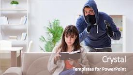  Presentation with man and woman - Beautiful presentation featuring rapists - armed man assaulting young woman backdrop and a coral colored foreground