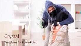  Presentation with young man and a woman - Cool new theme with rapists - armed man assaulting young woman backdrop and a  colored foreground