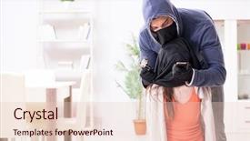  Presentation with home - Slide deck enhanced with rapists - armed man assaulting young woman background and a  colored foreground