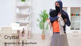  Presentation with man and woman - Presentation consisting of rapists - armed man assaulting young woman background and a soft green colored foreground