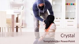  Presentation with man joined woman - Presentation theme consisting of rapists - armed man assaulting young woman background and a lemonade colored foreground