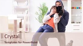  Presentation with man and woman divorce drawing - PPT layouts featuring rapists - armed man assaulting young woman background and a lemonade colored foreground