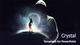  Presentation with spooky - Amazing presentation theme having rapists - spooky criminal person mixed media backdrop and a wine colored foreground