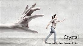 Presentation with running - Presentation theme having rapists - young woman in casual running background and a light gray colored foreground