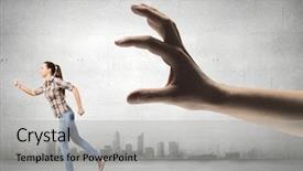  Presentation with running - Slides having rapists - young woman in casual running background and a light gray colored foreground