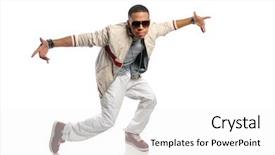 Presentation with rapper - Amazing presentation design having rapper - african american hip hop dancer backdrop and a white colored foreground