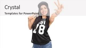  Presentation with hip hop - Audience pleasing slide set consisting of rapper - young female hip-hop artist singing backdrop and a white colored foreground