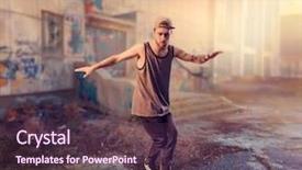  Presentation with dance - Colorful slide deck enhanced with rapper dance on the street backdrop and a tawny brown colored foreground