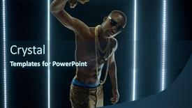  Presentation with rapper - PPT layouts having rapper-in-gold-chains-dancing background and a navy blue colored foreground