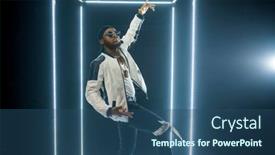  Presentation with rapper - Amazing PPT layouts having rapper-in-sunglasses-poses backdrop and a ocean colored foreground