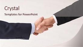  Presentation with unity - Cool new presentation theme with rapporyt - two man shaking hands backdrop and a sky blue colored foreground