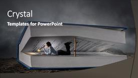  Presentation with reading - Presentation design consisting of rapt-in-reading-mixed-media background and a dark gray colored foreground