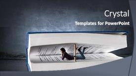  Presentation with reading - Audience pleasing presentation theme consisting of rapt-in-reading-mixed-media backdrop and a dark gray colored foreground