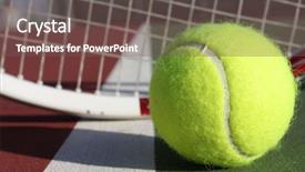  Presentation with tennis - Amazing presentation theme having raquet - tennis ball and racquet backdrop and a  colored foreground