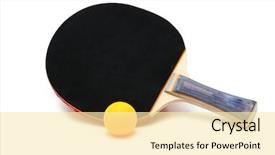  Presentation with tennis - Cool new PPT theme with raquet - tennis racket and ball isolated backdrop and a blonde colored foreground