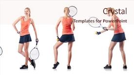 Presentation with tennis - Amazing slide deck having raquet - young woman playing tennis isolated backdrop and a lemonade colored foreground