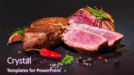  Presentation with steaks - Presentation design enhanced with rare - grilled beef fillet steaks mignon background and a wine colored foreground