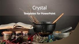  Presentation with scary halloween - Colorful presentation theme enhanced with rare book - scary halloween laboratory backdrop and a gray colored foreground