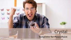  Presentation with student - Theme having rare book - student entomologist studying new species background and a  colored foreground