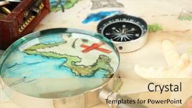  Presentation with map - PPT theme enhanced with rare coins - map of treasures background background and a lemonade colored foreground