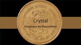  Presentation with mexican hats - Colorful PPT theme enhanced with rare coins - mexican coin 1988 backdrop and a gold colored foreground
