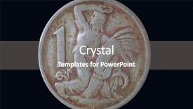  Presentation with old - Slides consisting of rare coins - old czech coin 1922 background and a gray colored foreground