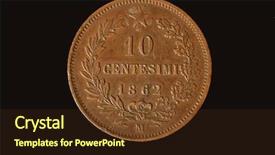  Presentation with italian - Presentation theme enhanced with rare coins - old italian coin 1864 background and a wine colored foreground