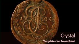  Presentation with russian - PPT theme enhanced with rare coins - old russian coin background and a wine colored foreground