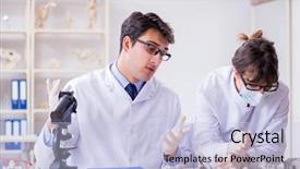  Presentation with professor - PPT theme enhanced with rare history - professor studying human skeleton background and a  colored foreground