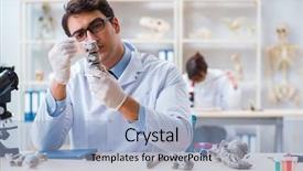  Presentation with professor - Theme enhanced with rare history - professor studying human skeleton background and a  colored foreground