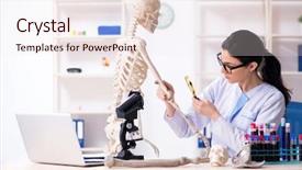  Presentation with archaeologist - Audience pleasing slide deck consisting of rare history - young female archaeologist working backdrop and a lemonade colored foreground