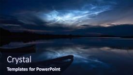 Presentation with shining - Beautiful slide deck featuring rare-meteorological-phenomenon-bright-noctilucent backdrop and a navy blue colored foreground