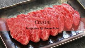  Presentation with wagyu - PPT theme featuring rare-part-of-japanese-wagyu background and a red colored foreground