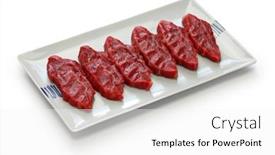  Presentation with wagyu - Cool new PPT layouts with rare-part-of-japanese-wagyu backdrop and a white colored foreground