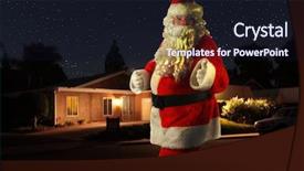  Presentation with santa - Slides enhanced with rare shot of santa claus background and a wine colored foreground