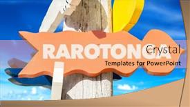  Presentation with welcome - PPT theme having rarotonga-welcome-sign-with-beach background and a coral colored foreground