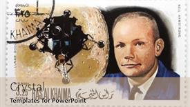  Presentation with moon apollo - Beautiful theme featuring ras-al-khaimah-circa-1979 backdrop and a coral colored foreground